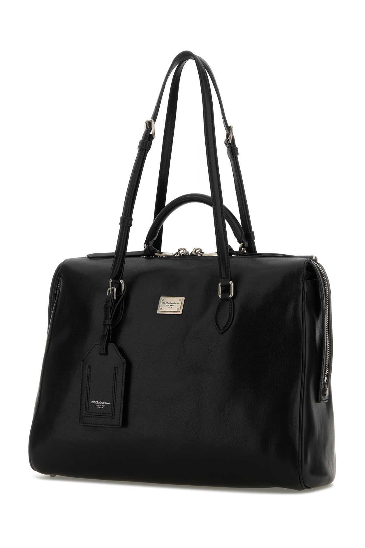 Dolce & Gabbana Black Leather Vittoria Handbag Size ONE SIZE - 2 Thumbnail