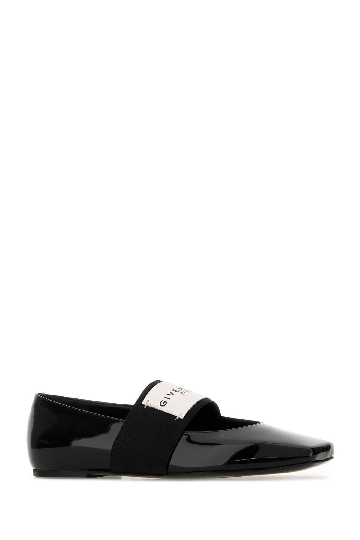 Givenchy Black Leather Squared Ballerinas Size US 6 / IT 36 - 2 Thumbnail