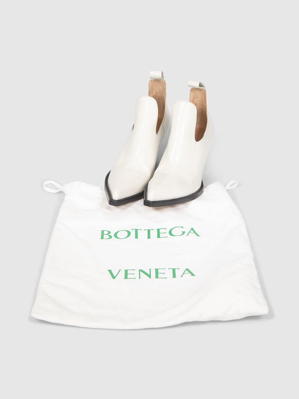 Bottega Veneta White Leather Ankle Cut Out Boots Size US 7 / IT 37 - 3 Thumbnail