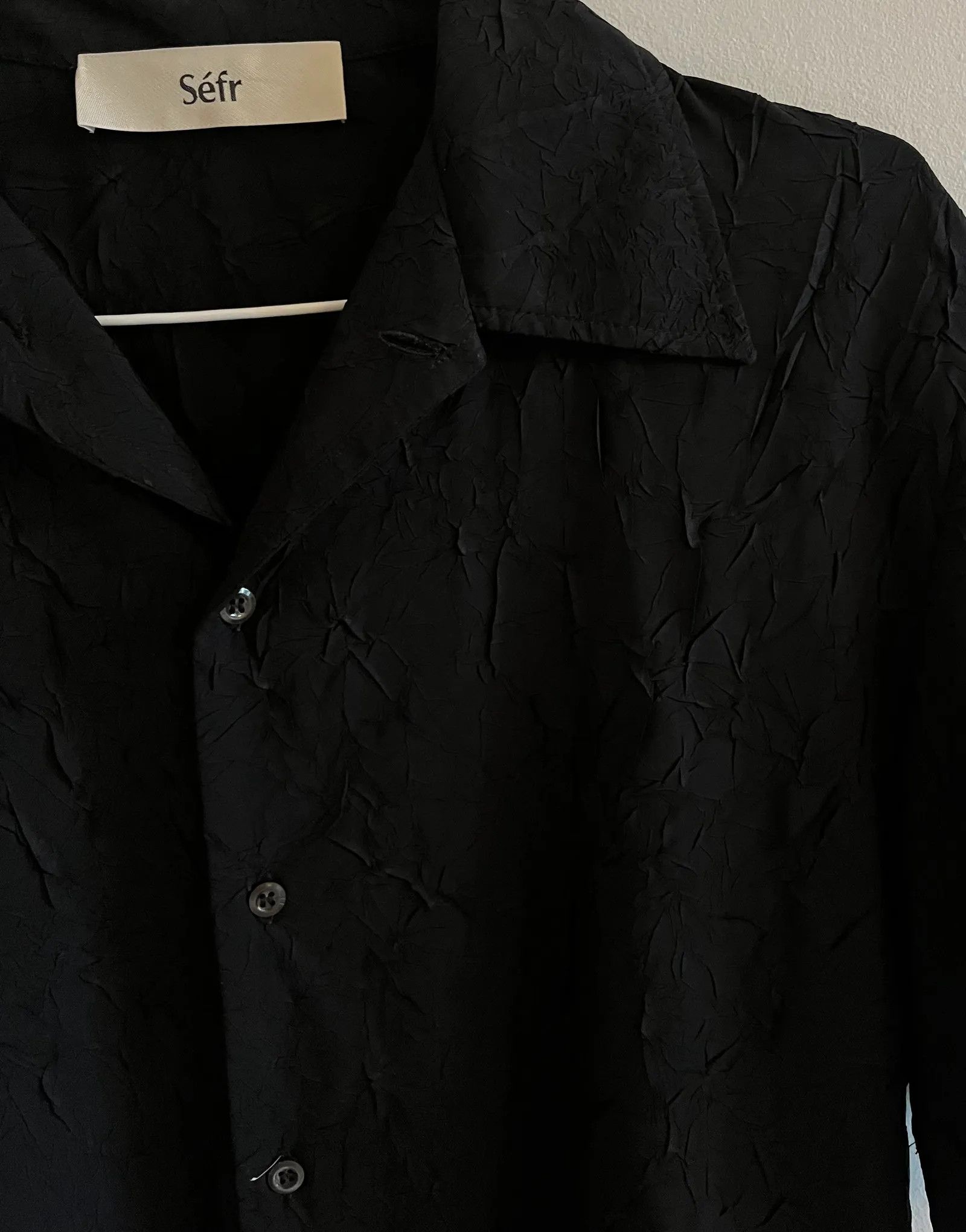 Sefr Séfr Suneham Crackled Black Shirt Size US S / EU 44-46 / 1 - 3 Thumbnail