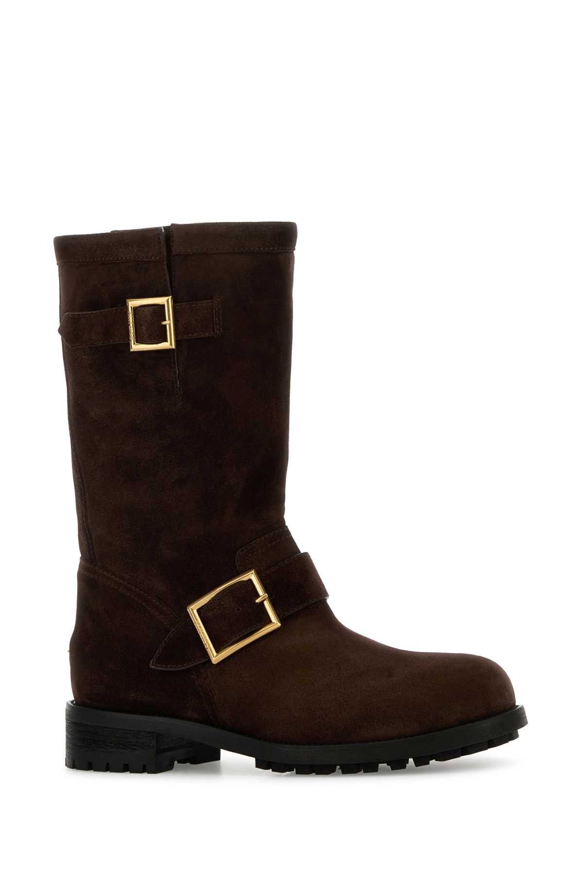 Jimmy Choo Chocolate Suede Biker Ankle Boots Size US 9 / IT 39 - 2 Thumbnail