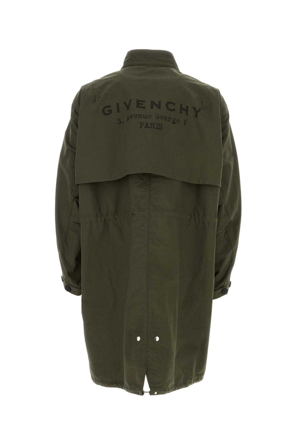 Givenchy Olive Green Cotton Blend Parka Size US M / EU 48-50 / 2 - 2 Thumbnail