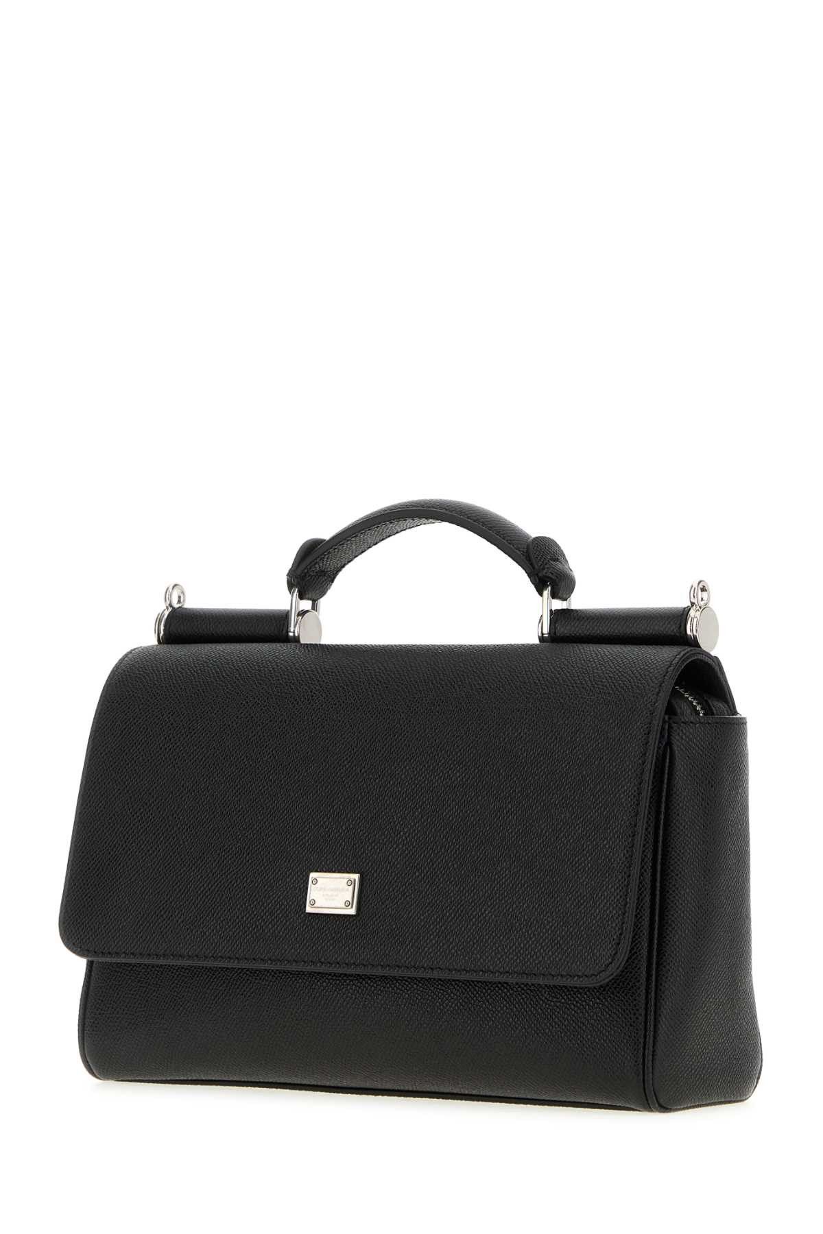 Dolce & Gabbana Black Leather Sicily Handbag Size ONE SIZE - 2 Thumbnail