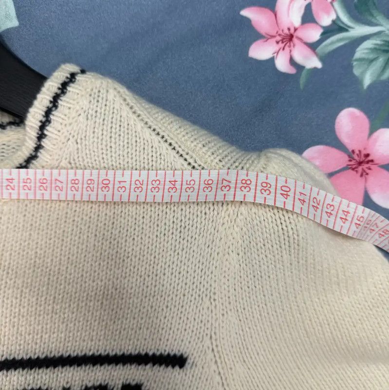 Dior Dior Cream Wool Logo Short-Sleeve Sweater 0089 Size L / US 10 / IT 46 - 7 Thumbnail