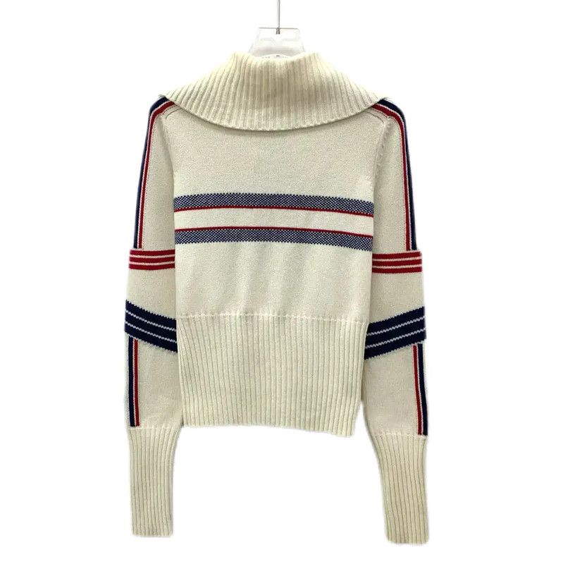 Dior Dior Beige Wool Women's Sweater with Star Design 0089 Size S / US 4 / IT 40 - 2 Thumbnail