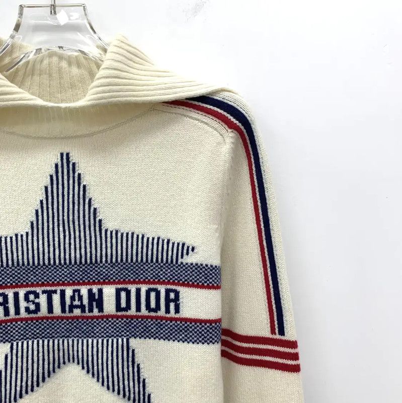 Dior Dior Beige Wool Women's Sweater with Star Design 0089 Size S / US 4 / IT 40 - 3 Thumbnail