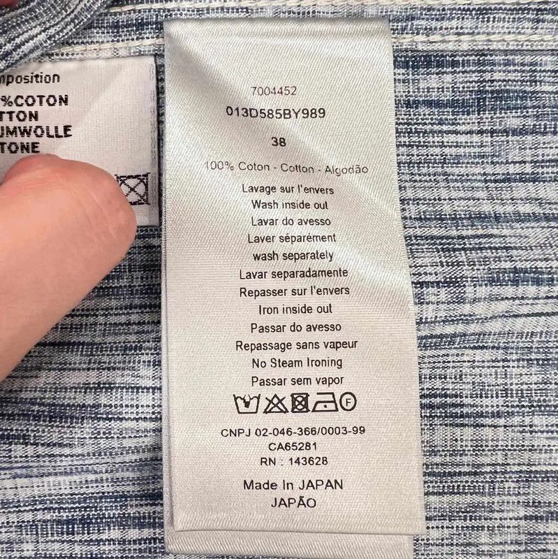 Dior Dior Light Blue Cotton Women's Shirt 0089 Size L / US 10 / IT 46 - 5 Thumbnail