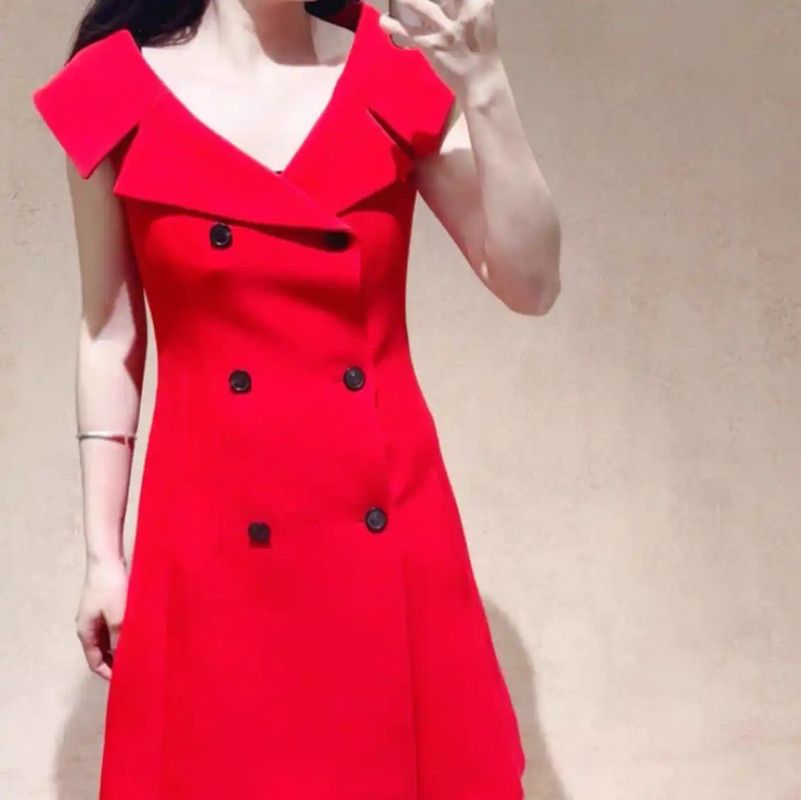 Dior Dior Red Wool Women's Dress 0089 Size S / US 4 / IT 40 - 9 Thumbnail