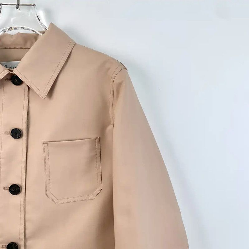Dior Dior Beige Cotton Women's Jacket 0089 Size XS / US 0-2 / IT 36-38 - 2 Thumbnail