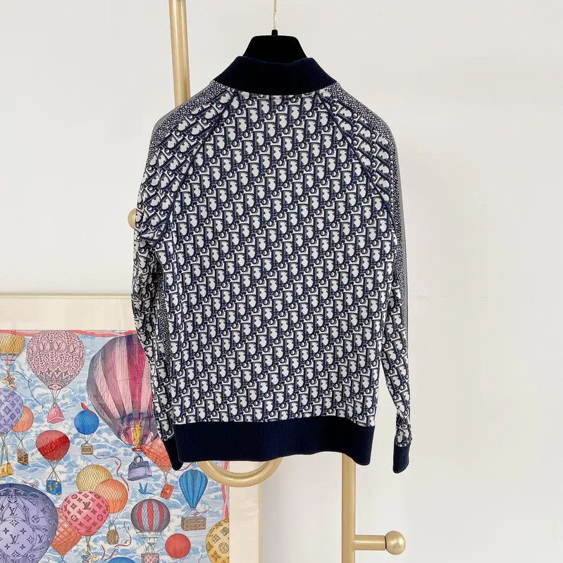 Dior Dior Blue Printed Women's Jacket 0089 Size XS / US 0-2 / IT 36-38 - 2 Thumbnail