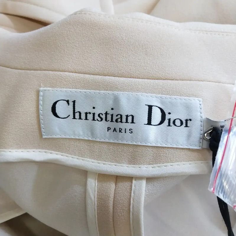 Dior Dior Beige Embroidered Logo Women's Coat 0089 Size M / US 6-8 / IT 42-44 - 7 Thumbnail