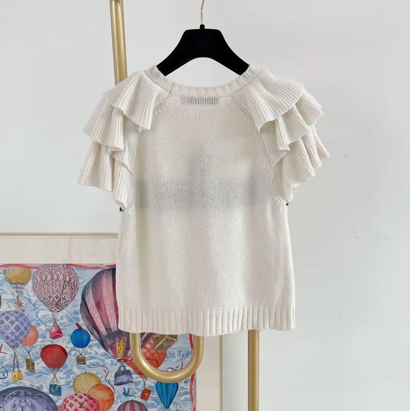 Dior Dior White Cashmere Logo Short Sleeve Sweater 0089 Size S / US 4 / IT 40 - 2 Thumbnail