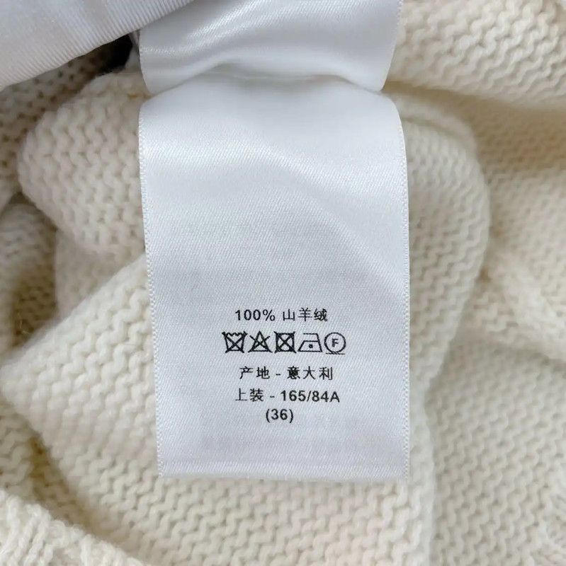 Dior Dior White Cashmere Logo Short Sleeve Sweater 0089 Size S / US 4 / IT 40 - 8 Thumbnail