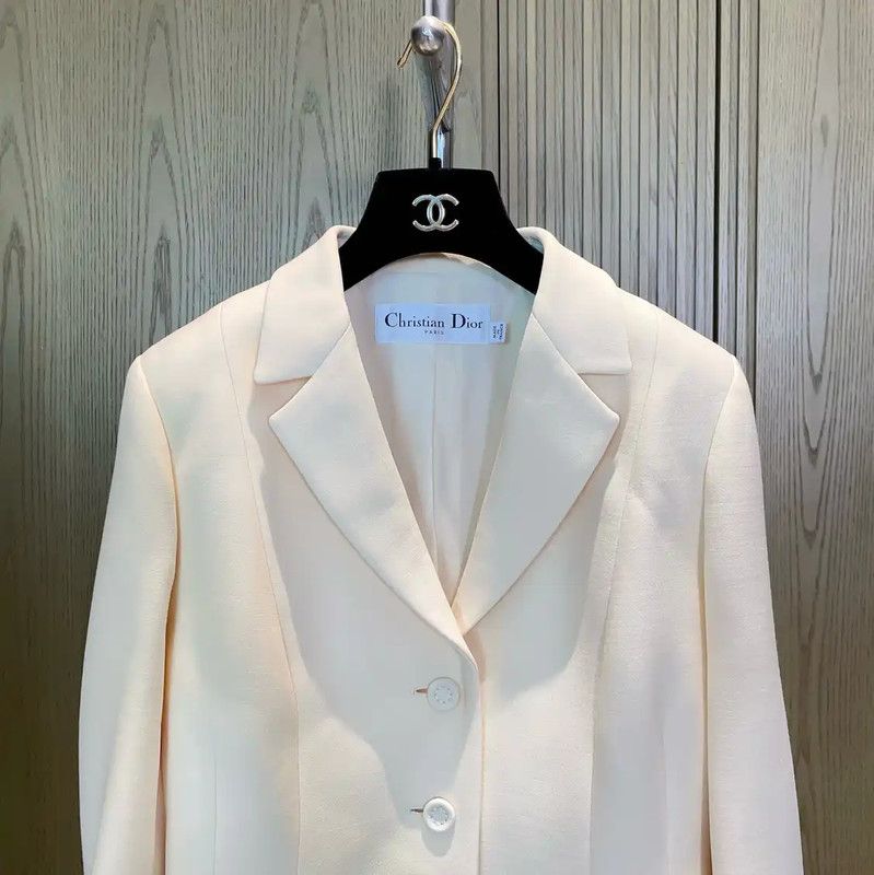 Dior Dior White Wool Blend Women's Jacket 0089 Size M / US 6-8 / IT 42-44 - 3 Thumbnail