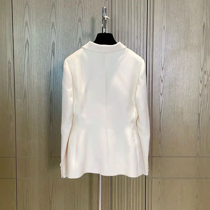 Dior Dior White Wool Blend Women's Jacket 0089 Size M / US 6-8 / IT 42-44 - 2 Thumbnail