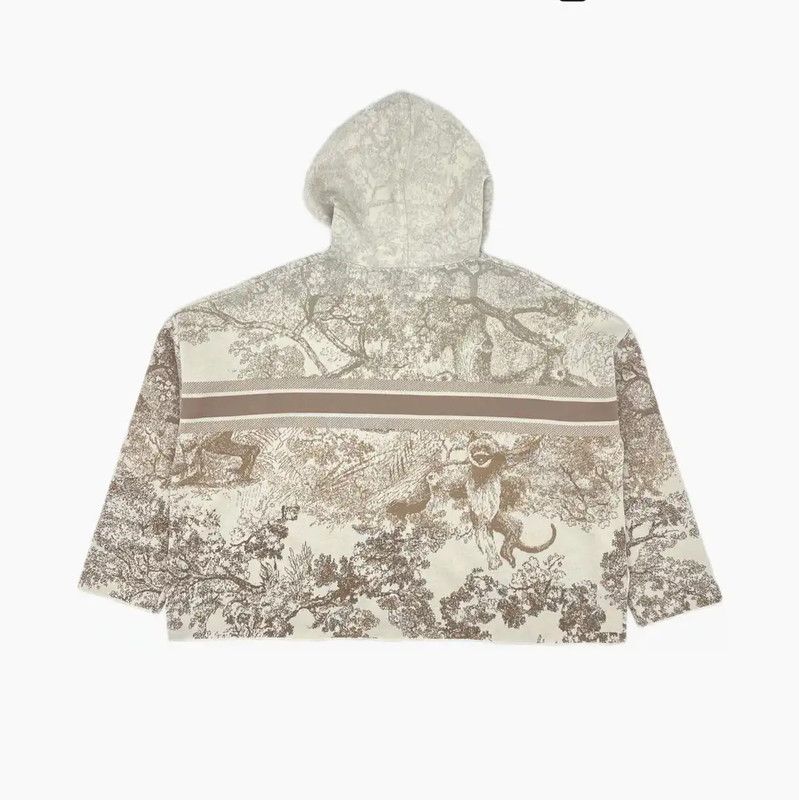 Dior Dior Cropped Graphic Hoodie in Beige 0089 Size M / US 6-8 / IT 42-44 - 2 Thumbnail