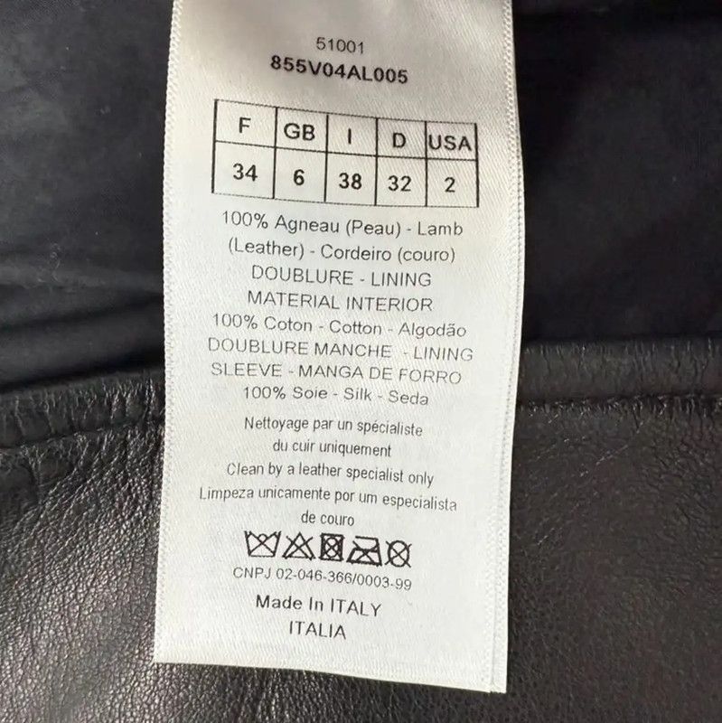 Dior Dior Black Leather Women's Jacket 0089 Size S / US 4 / IT 40 - 3 Thumbnail