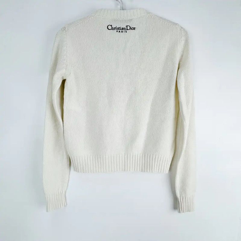 Dior Dior White Wool Women's Pullover Sweater 0089 Size ONE SIZE - 2 Thumbnail