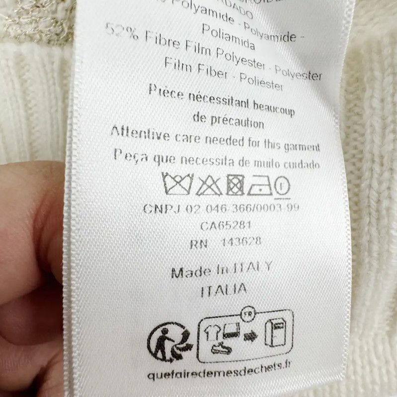 Dior Dior White Wool Women's Pullover Sweater 0089 Size ONE SIZE - 5 Thumbnail
