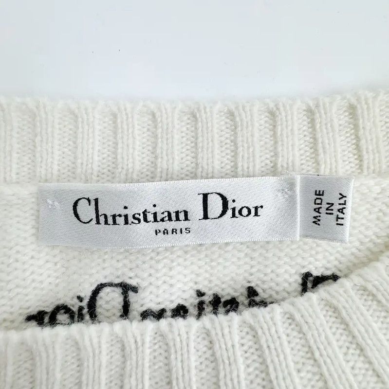 Dior Dior White Wool Women's Pullover Sweater 0089 Size ONE SIZE - 3 Thumbnail