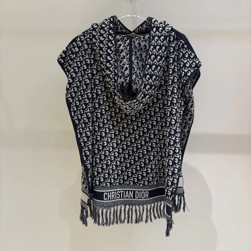Dior Dior Sleeveless Long Hoodie in Deep Blue 0089 Size ONE SIZE - 2 Thumbnail