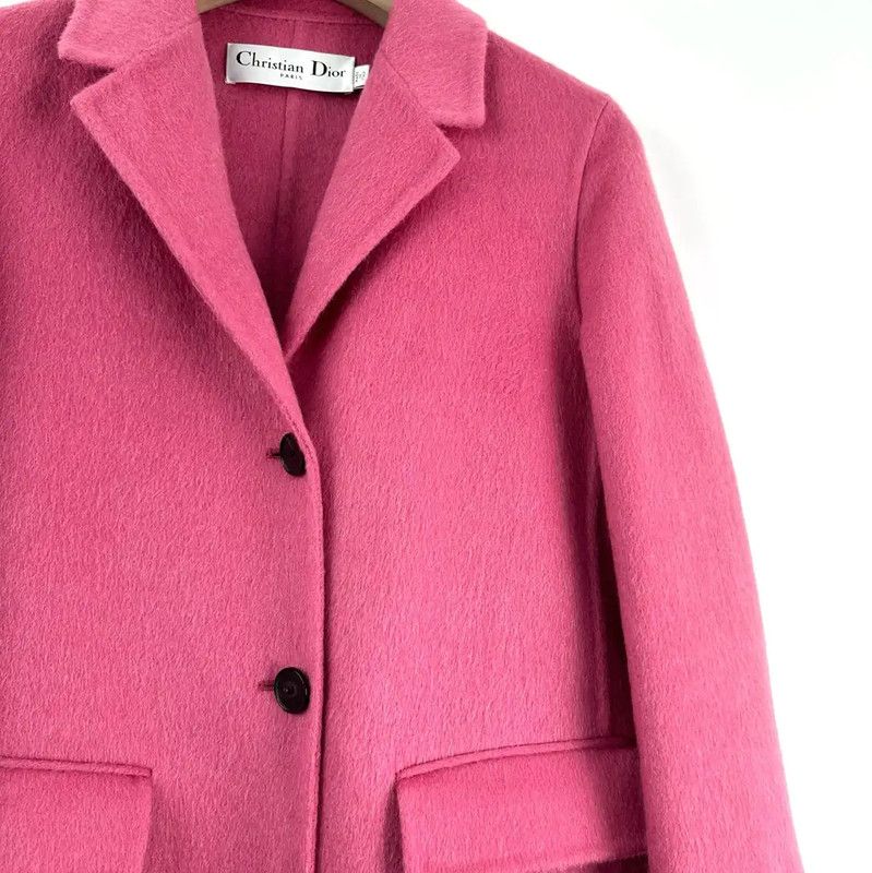Dior Dior Pink Wool Long Coat for Women 0089 Size XS / US 0-2 / IT 36-38 - 6 Thumbnail