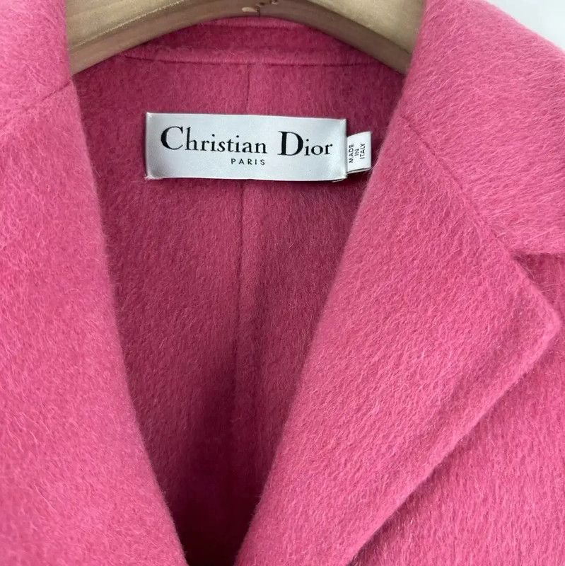 Dior Dior Pink Wool Long Coat for Women 0089 Size XS / US 0-2 / IT 36-38 - 3 Thumbnail