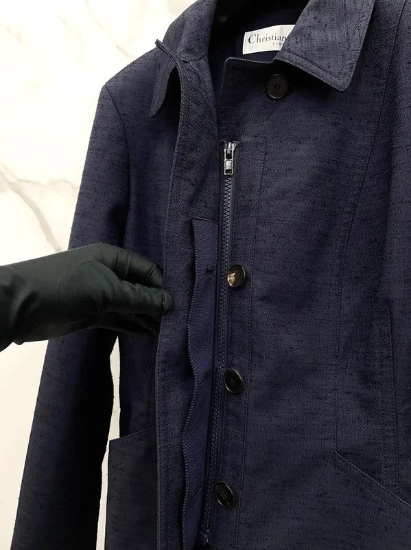 Dior Dior Women's Navy Blue Cotton Blend Jacket 0089 Size L / US 10 / IT 46 - 5 Thumbnail