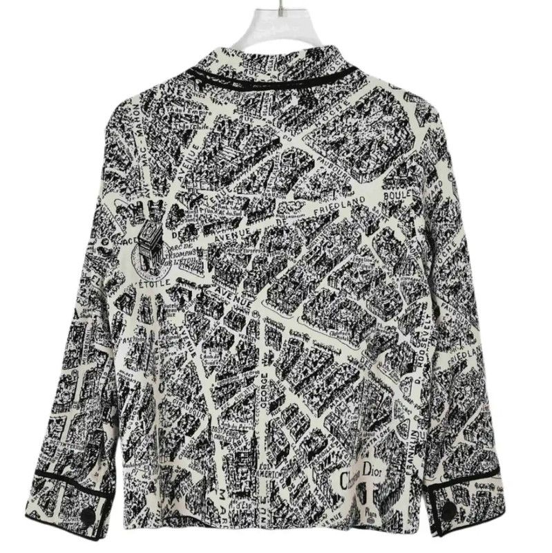 Dior Dior Black Map Print Women's Jacket 0089 Size M / US 6-8 / IT 42-44 - 2 Thumbnail