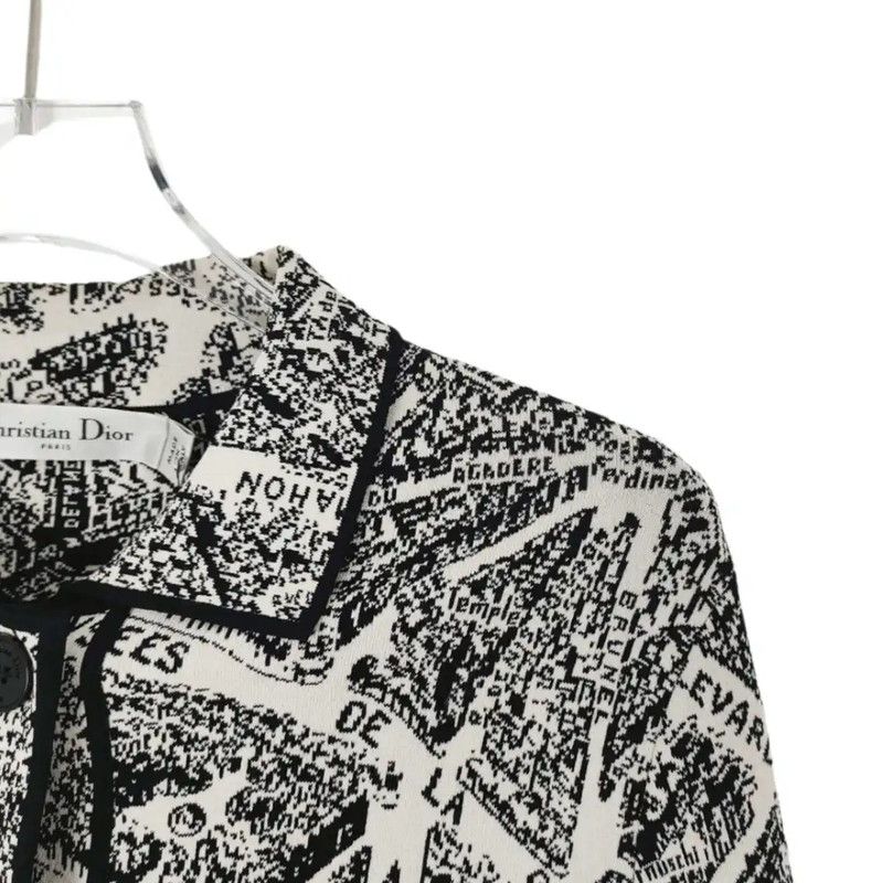 Dior Dior Black Map Print Women's Jacket 0089 Size M / US 6-8 / IT 42-44 - 3 Thumbnail