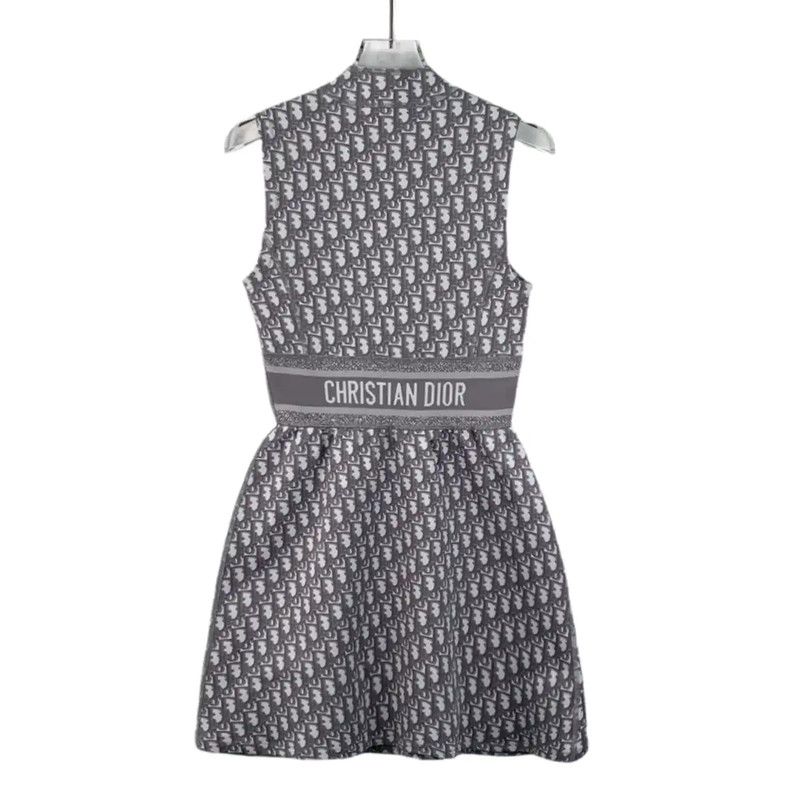 Dior Dior Gray Women's Mini Dress XXS 0089 Size XXS / US 00 / IT 34 - 2 Thumbnail