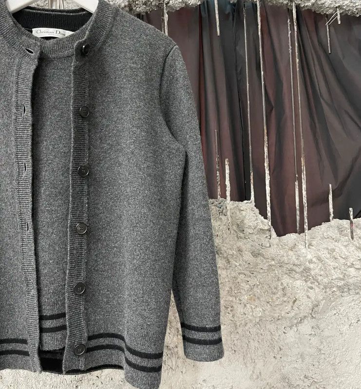 Dior Dior Gray Long Sleeve Cardigan for Women 0089 Size ONE SIZE - 6 Thumbnail