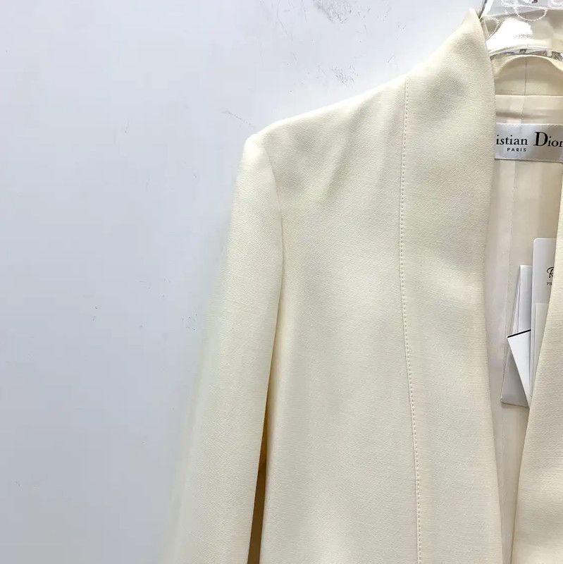 Dior Dior Cream Wool Women's Jacket 0089 Size XXS / US 00 / IT 34 - 3 Thumbnail