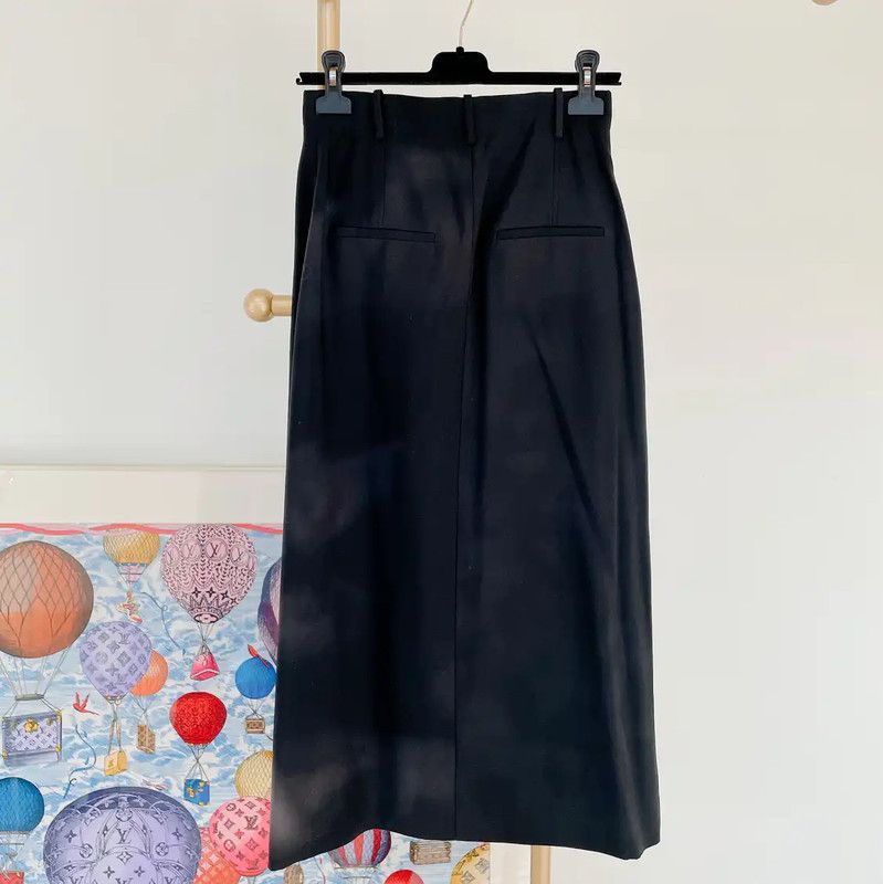 Dior Dior Black Wool Midi Skirt with Print 0089 Size 22" - 2 Thumbnail