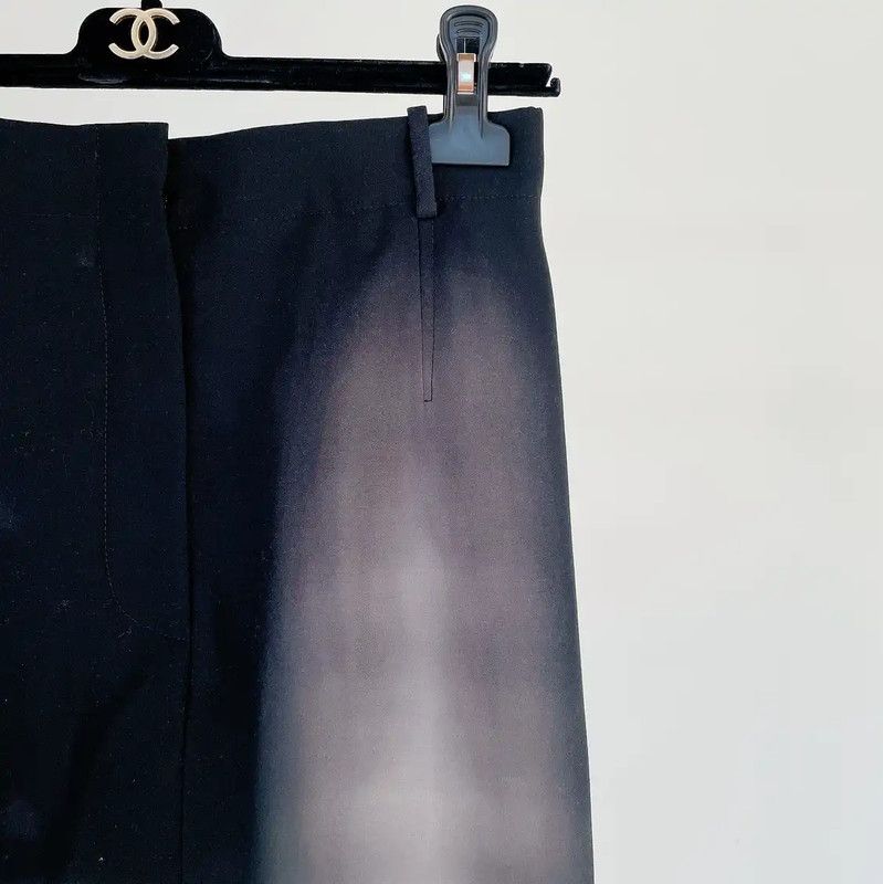 Dior Dior Black Wool Midi Skirt with Print 0089 Size 22" - 3 Thumbnail