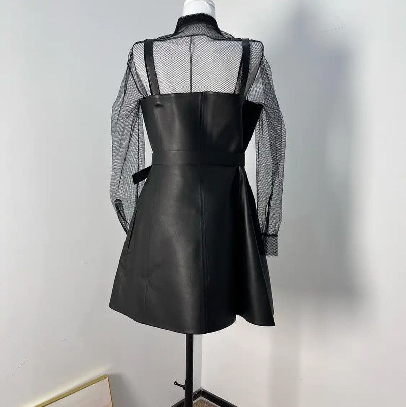 Dior Dior Black Women's Dress with Mesh Sleeves 0089 Size M / US 6-8 / IT 42-44 - 4 Thumbnail