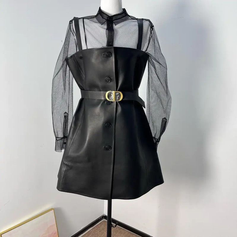 Dior Dior Black Women's Dress with Mesh Sleeves 0089 Size M / US 6-8 / IT 42-44 - 2 Thumbnail