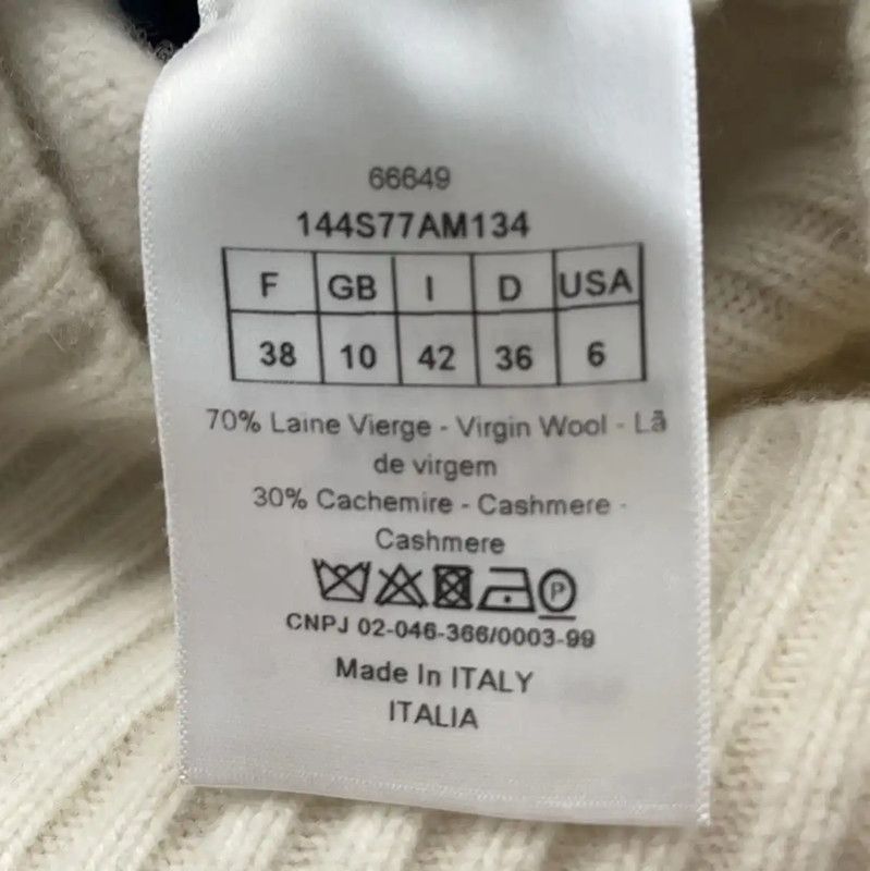 Dior Dior Women's White Wool Pullover Sweater 0089 Size S / US 4 / IT 40 - 4 Thumbnail