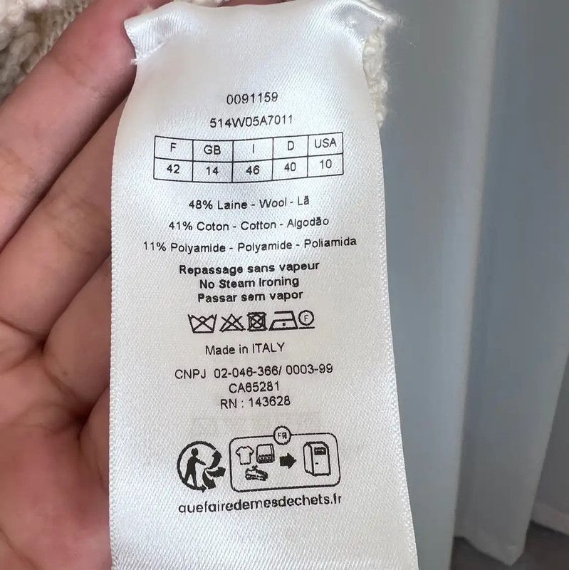 Dior Dior White Women's Knit Sweater 0089 Size L / US 10 / IT 46 - 7 Thumbnail