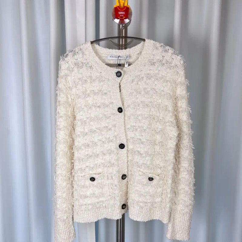 Dior Dior White Women's Knit Sweater 0089 Size L / US 10 / IT 46 - 2 Thumbnail