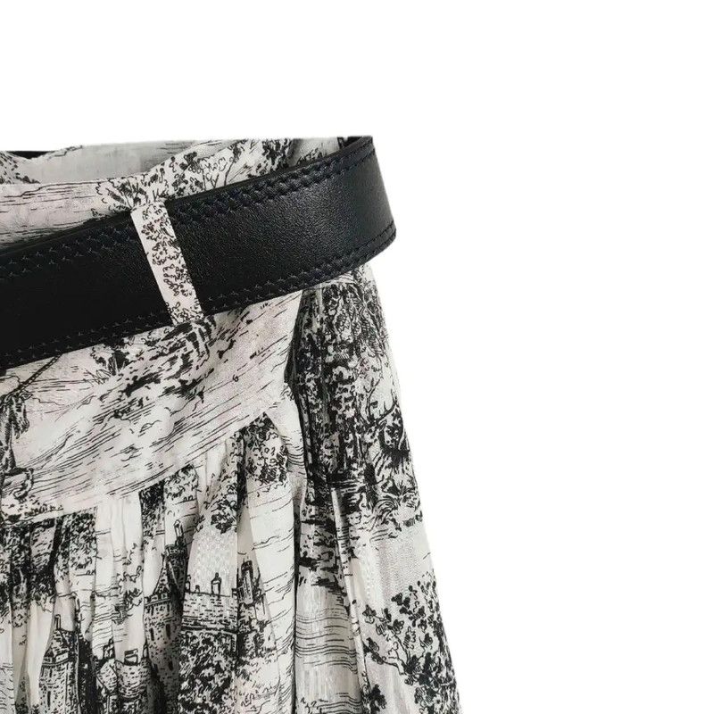 Dior Dior Color-Blocked Silk Midi Skirt 0089 Size 22" - 3 Thumbnail