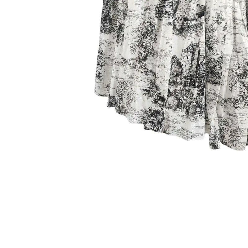 Dior Dior Color-Blocked Silk Midi Skirt 0089 Size 22" - 4 Thumbnail