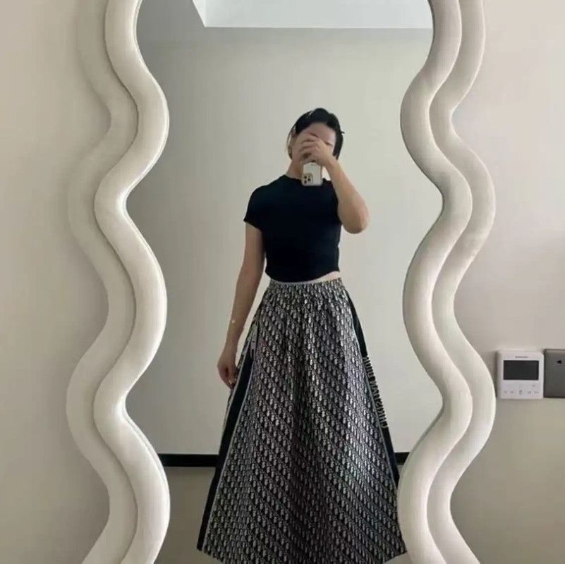 Dior Dior Color Block Polyester Women's Skirt 0089 Size 22" - 8 Thumbnail