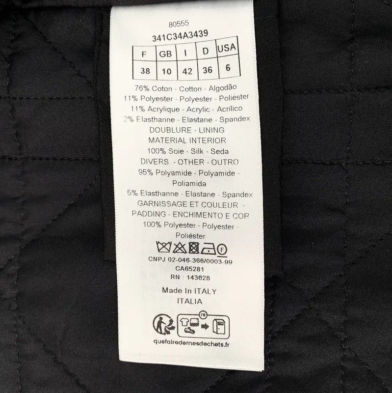 Dior Dior Black Grey Cotton Women's Jacket 0089 Size S / US 4 / IT 40 - 6 Thumbnail