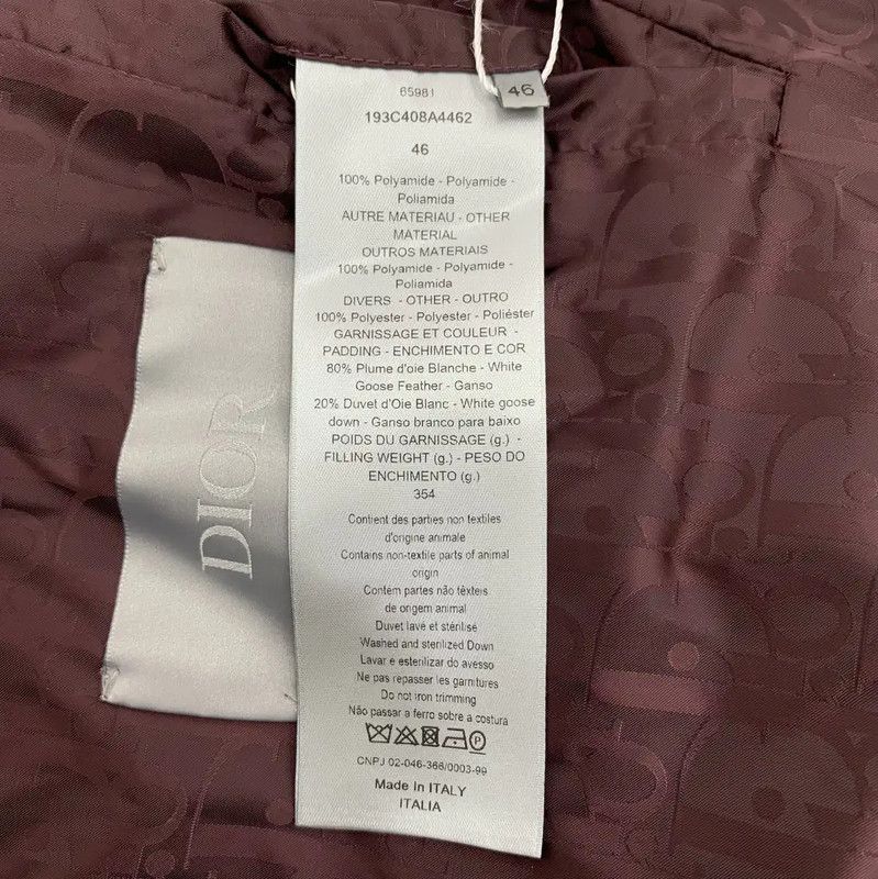 Dior Dior Burgundy Nylon Puffer Jacket in XL Size 0089 Size XL / US 12-14 / IT 48-50 - 6 Thumbnail