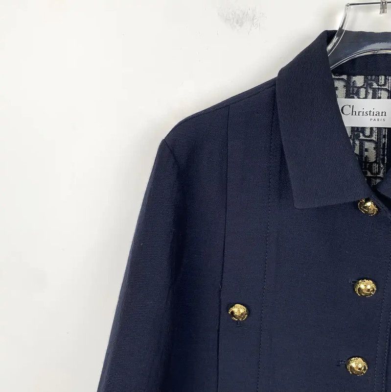 Dior Dior Navy Silk Women's Jacket 0089 Size M / US 6-8 / IT 42-44 - 3 Thumbnail
