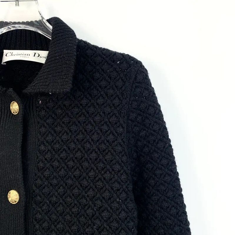 Dior Dior Black Wool Women's Cardigan 0089 Size XS / US 0-2 / IT 36-38 - 3 Thumbnail