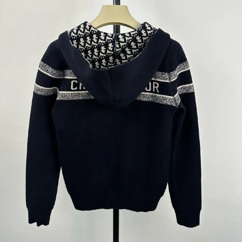 Dior Dior Women's Navy Wool Zip Jacket 0089 Size XS / US 0-2 / IT 36-38 - 2 Thumbnail