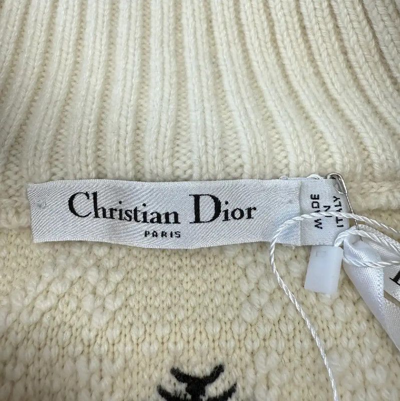 Dior Dior Women's Knit Cardigan in Cream 0089 Size L / US 10 / IT 46 - 3 Thumbnail