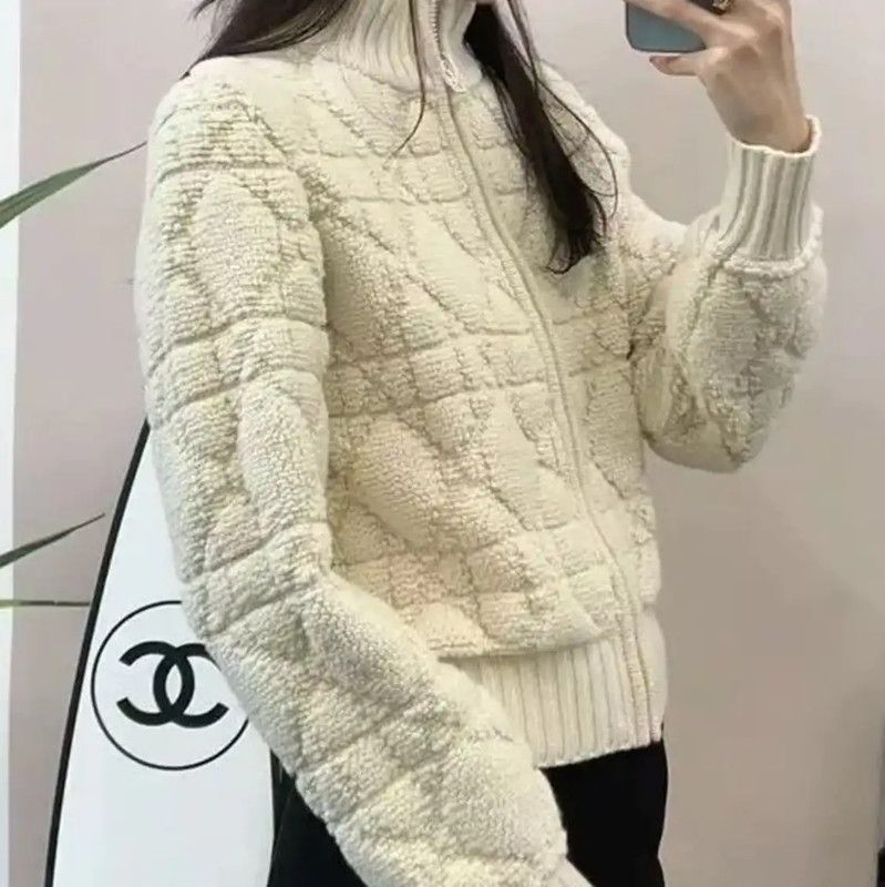 Dior Dior Women's Knit Cardigan in Cream 0089 Size L / US 10 / IT 46 - 4 Thumbnail